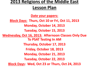 2013 Religions of the Middle East Lesson Plan Date your papers
