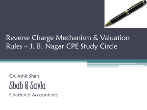 Reverse Charge Mechanism & Valuation Rules