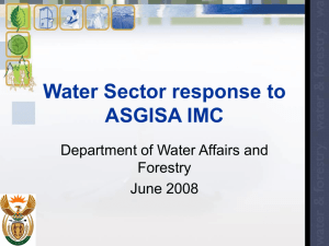 Water Sector response to ASGISA IMC