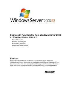 Changes in Functionality from Windows Server 2008 to