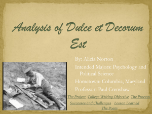 Analysis of Dulce et Decorum Est