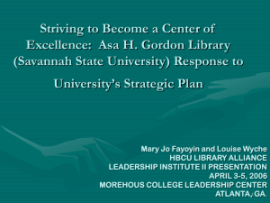 center of excellence: asa h. gordon library