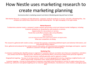 Marketing Research to Marketing planning