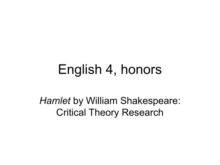 English 4 Honors