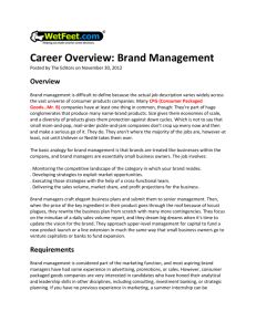 Career Overview: Brand Management