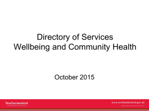 Wellbeing and Community Health - Northumberland County Council