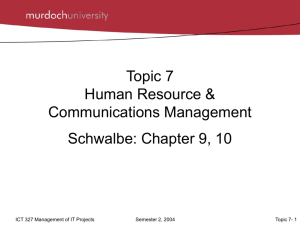 ICT 327 Topic 07 2004 Semester 2 (HR & Comms)