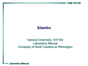 Kinetics - University of North Carolina Wilmington