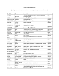 List of involved participants (participants in trainings, contributions to