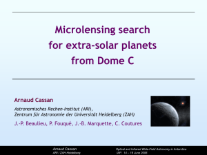 Microlensing search for extra-solar planets from Dome C.