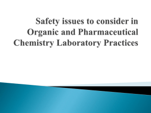 CHAPTER 1 Safety issues to consider in Organic and Pharmaceutical
