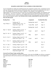 APHUG 2012-2013 READING/ASSIGNMENT/TEST SCHEDULE