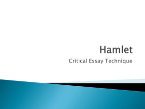 Hamlet critical essay technique