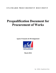 Prequalification document for procurement of WORKS