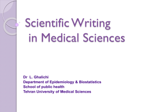 Scientific Writing in Medical Sciences