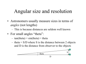 Angular size and resolution