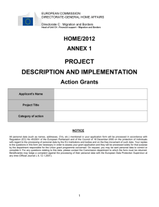 Annex I Project Description and Implementation