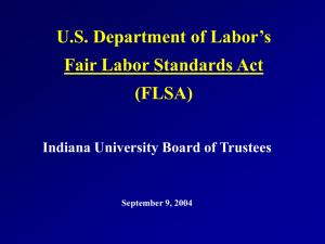 U.S. Department of Labor's Fair Labor Standards Act (FLSA)