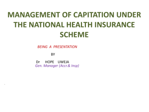 MANAGEMENT OF CAPITATION UNDER THE NATIONAL HEALTH