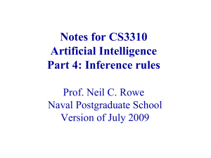 Notes for CS3310 Artificial Intelligence Part 1 Prof. Neil C. Rowe