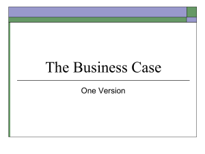 The Business Case and Project Charter