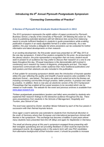 Proceedings of The Plymouth Postgraduate Symposium 2013