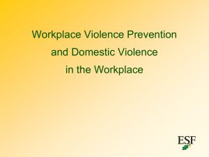 Workplace Violence Prevention and Domestic Violence in the