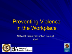 violence in the workplace - National Crime Prevention Council