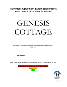Genesis Placement Agreement - Florida's Center for Child Welfare