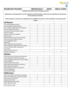 Cleaning Checklist - Shine Brite Cleaning Services