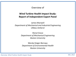 Overview: Wind Turbine Health Impact Study MA, 2012
