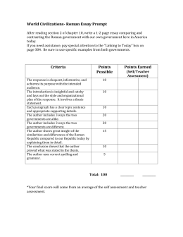Personal Essay Samples For High School Roman Essay Prompt What Is A Synthesis Essay also Science And Literature Essay Rome Essay And Notes Instructions Learning English Essay Example