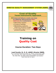 Training on Quality Cost
