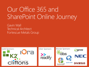 Our Office 365 and SharePoint Online Journey