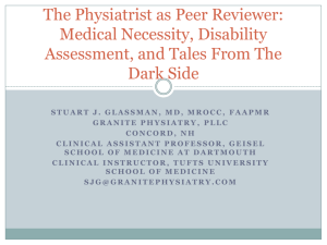 How To Diversify Your Practice: The Physiatrist as Peer Reviewer
