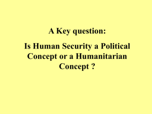 Human security and Humanitarian Interventions A Key question