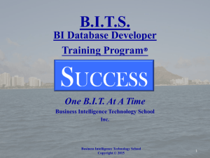 BITS Technology School The BI Database Developer/Architect