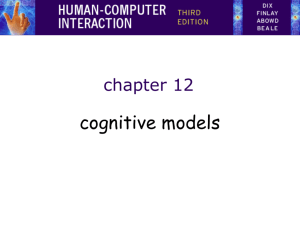 Chapter 12- Cognitive Models