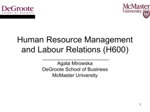 H600 Week 1 - DeGroote School of Business