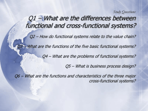 Study Questions Q1 – What are the differences between functional