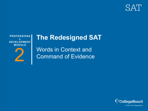 Teacher Training for the Redesigned SAT: Words in Context
