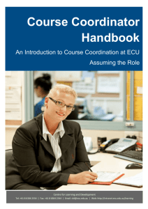 Course Coordinator Handbook - Assuming the Role