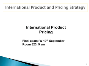 GLOBAL POLICY AND PRICING DECISIONS II - Home