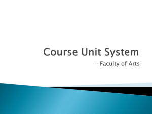 Introduction to the Course Unit system
