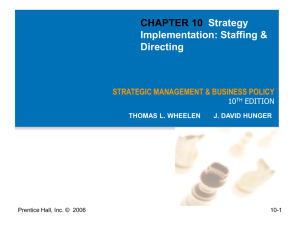 Strategy Implementation: Staffing and Directing