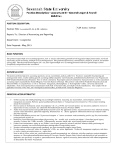 Position Description – Accountant III – General Ledger & Payroll