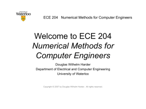 Welcome and Introduction - Electrical and Computer Engineering