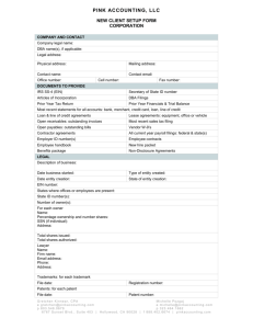 New Client Setup Form Corp