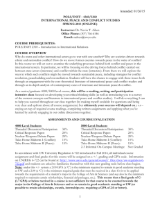 Amended: 01/26/15 POLS/INST - 4360/5360 INTERNATIONAL