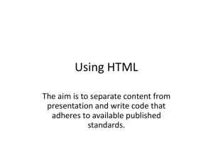 Lecture on Using HTML